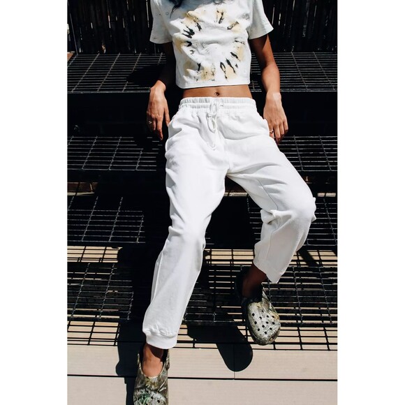 Out From Under Urban Outfitters Poppy Drawstring Jogger Pants White S NEW 281831 - Picture 1 of 7